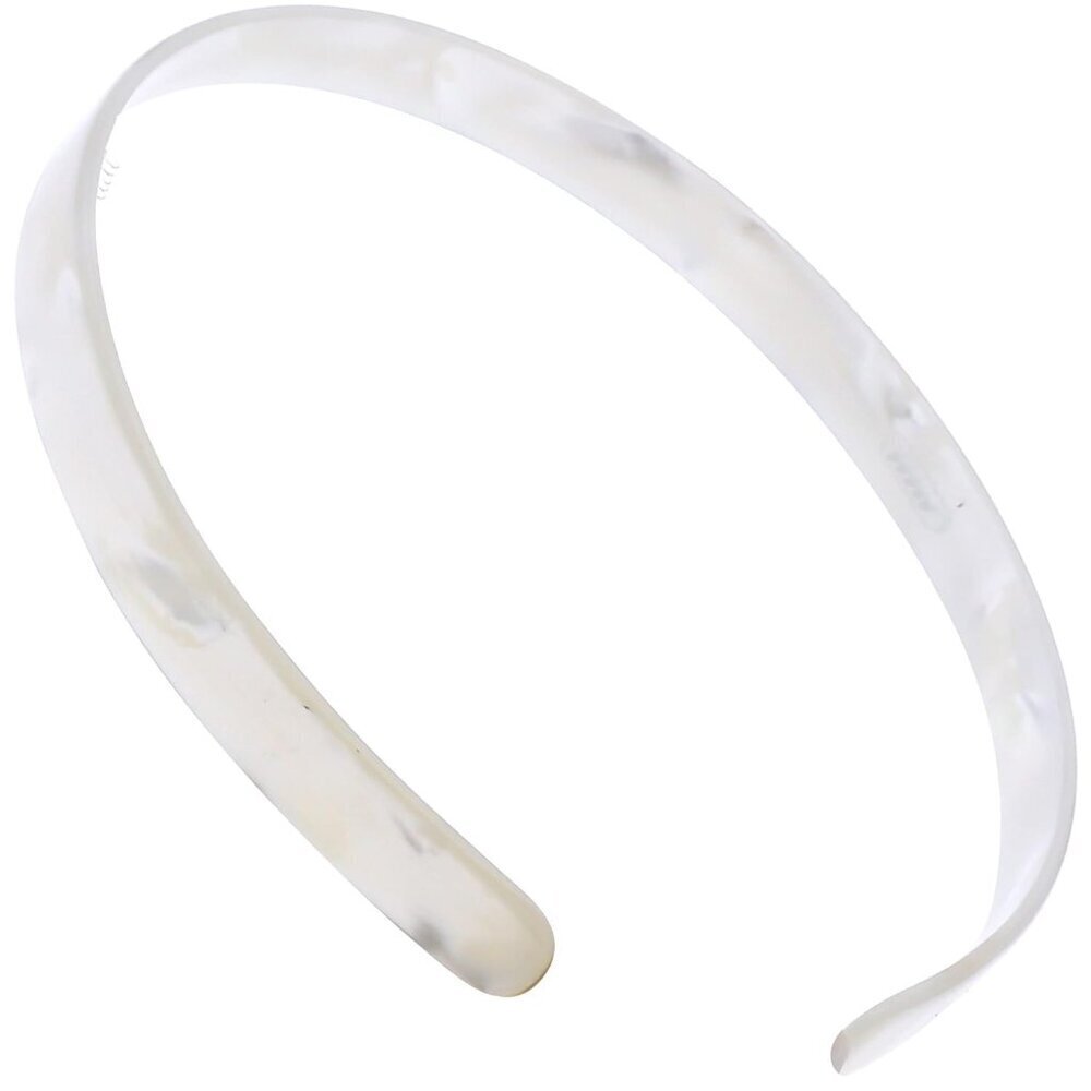 Women's White Cellulose Acetate Headband No Slip Grip Flexible Hair Accessory